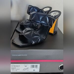 Vince Camuto Black Quilted Heels | Reneyya